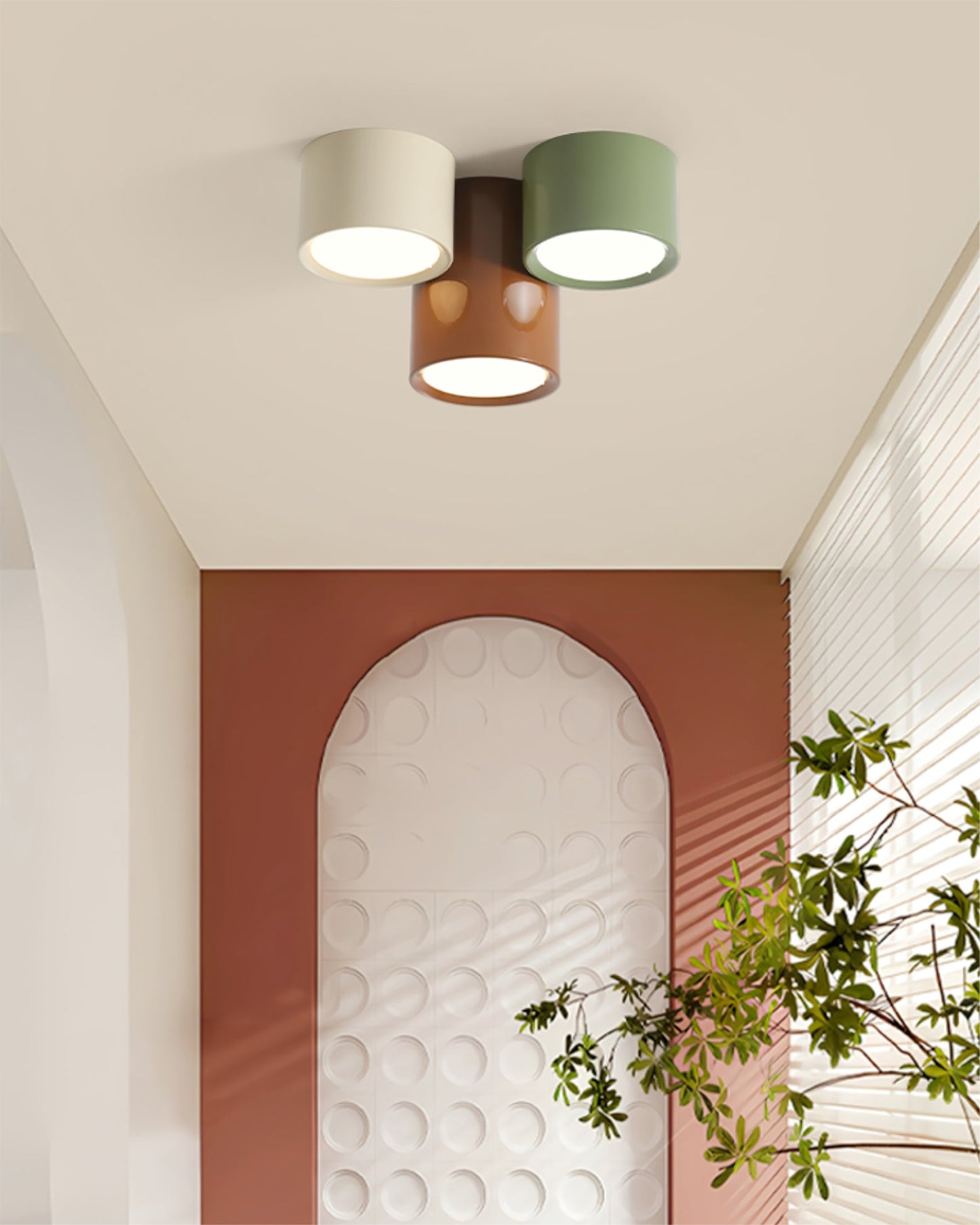 Wide Cylinder Drum Flush Mount Ceiling Light