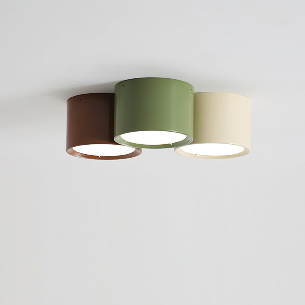 Wide Cylinder Drum Flush Mount Ceiling Light