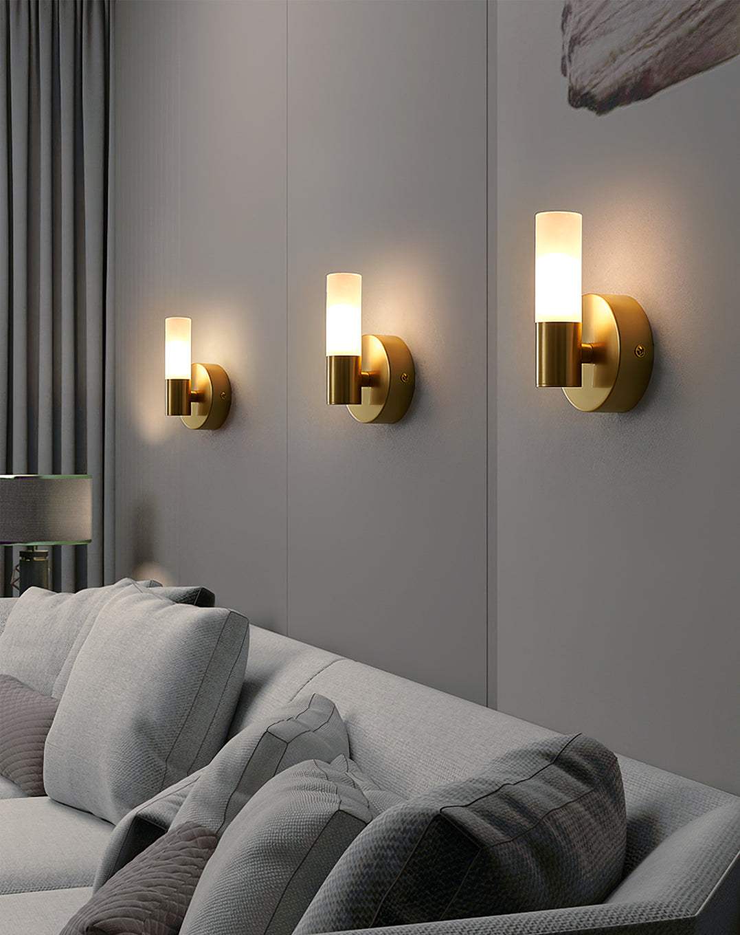 Twin Cylinder Frosted Glass Wall Sconc