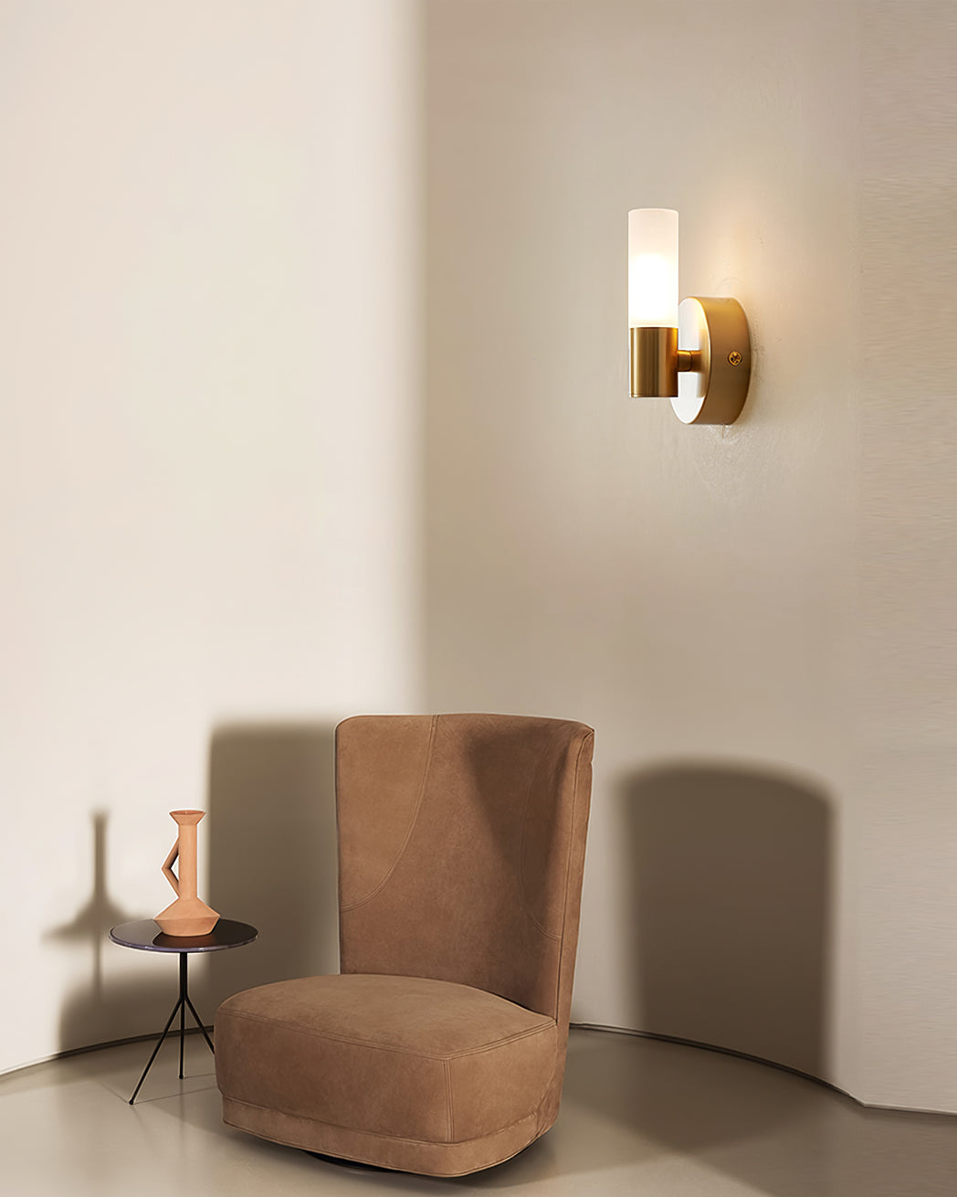 Twin Cylinder Frosted Glass Wall Sconc