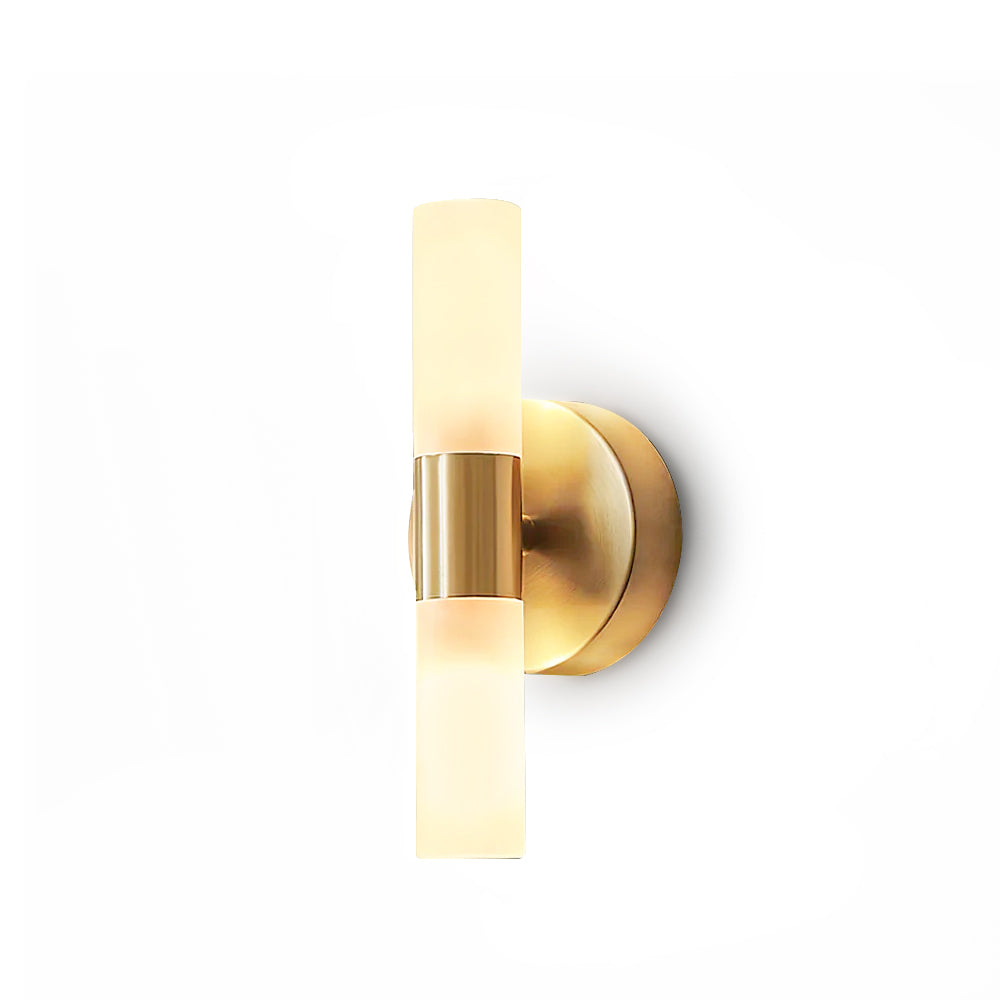 Twin Cylinder Frosted Glass Wall Sconc