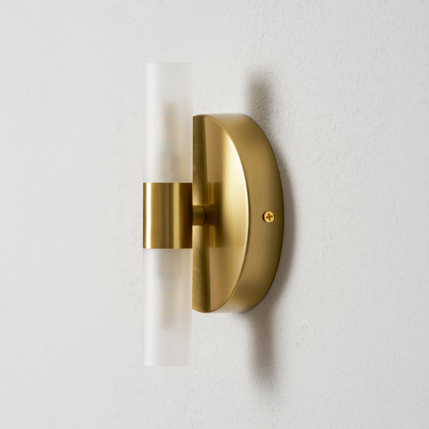 Twin Cylinder Frosted Glass Wall Sconc