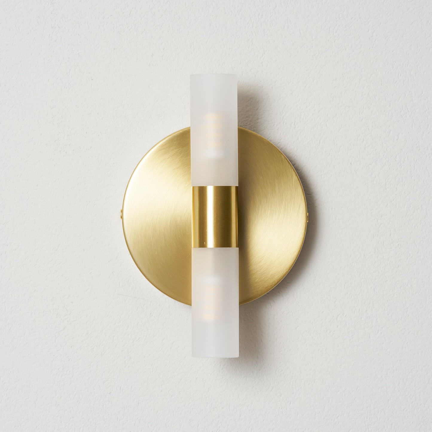 Twin Cylinder Frosted Glass Wall Sconc