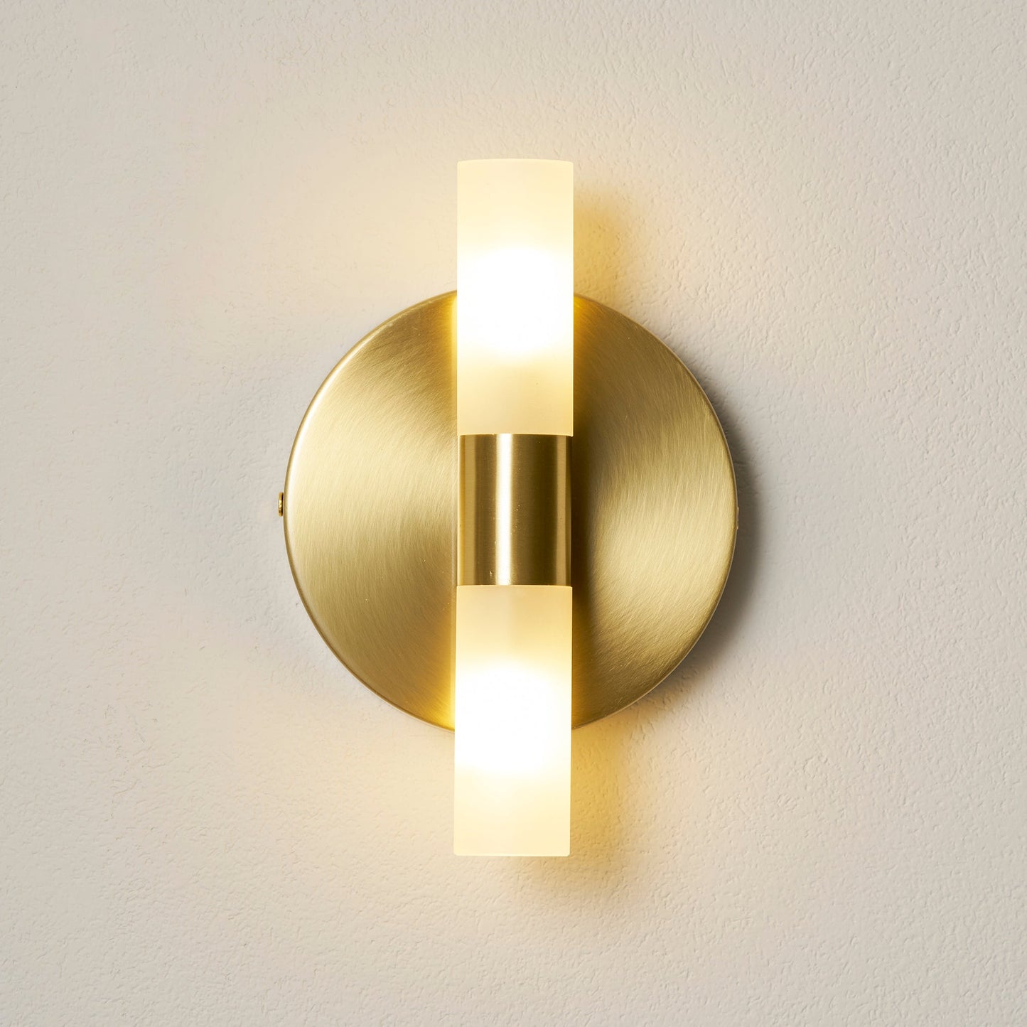 Twin Cylinder Frosted Glass Wall Sconc