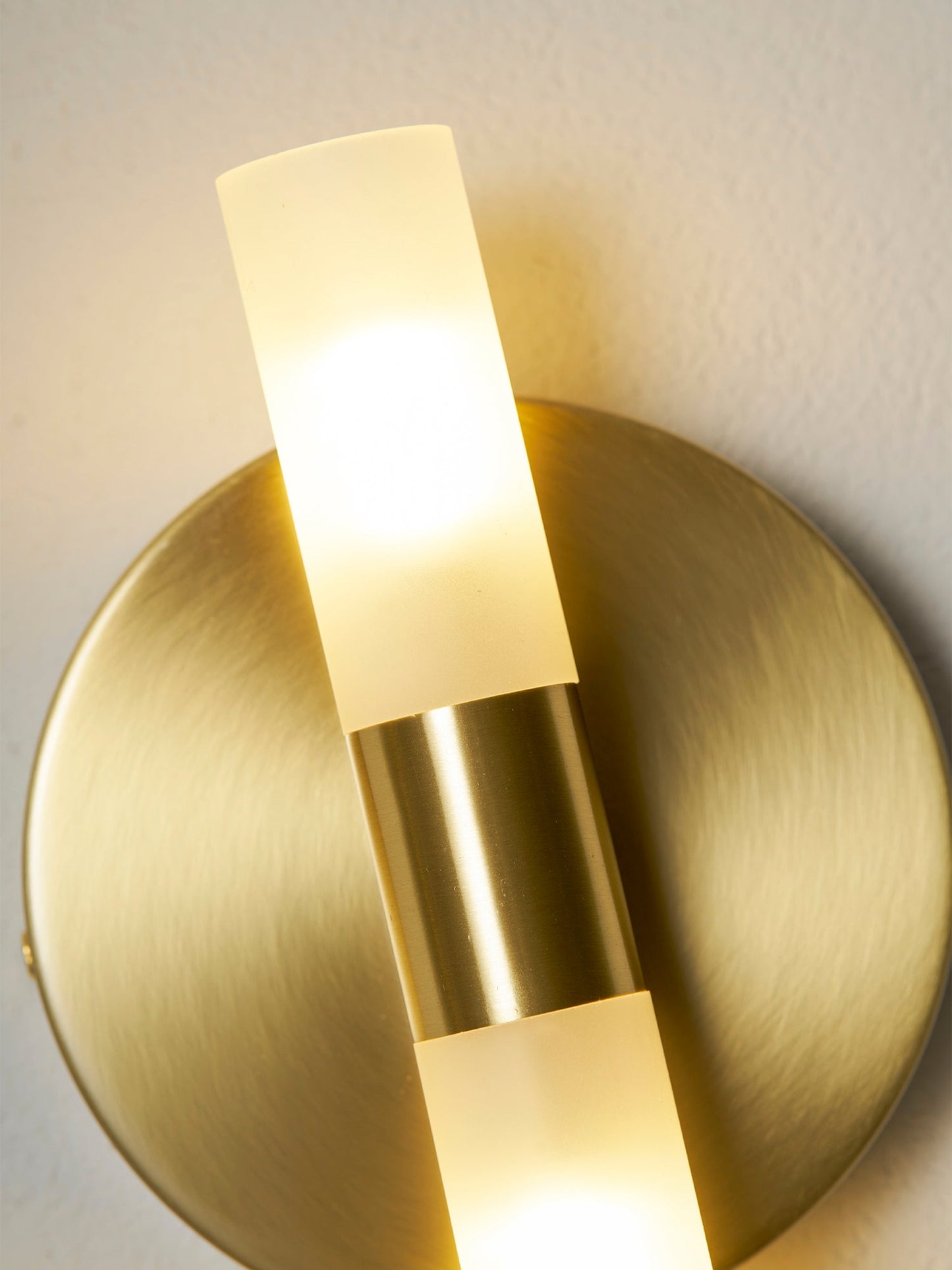 Twin Cylinder Frosted Glass Wall Sconc