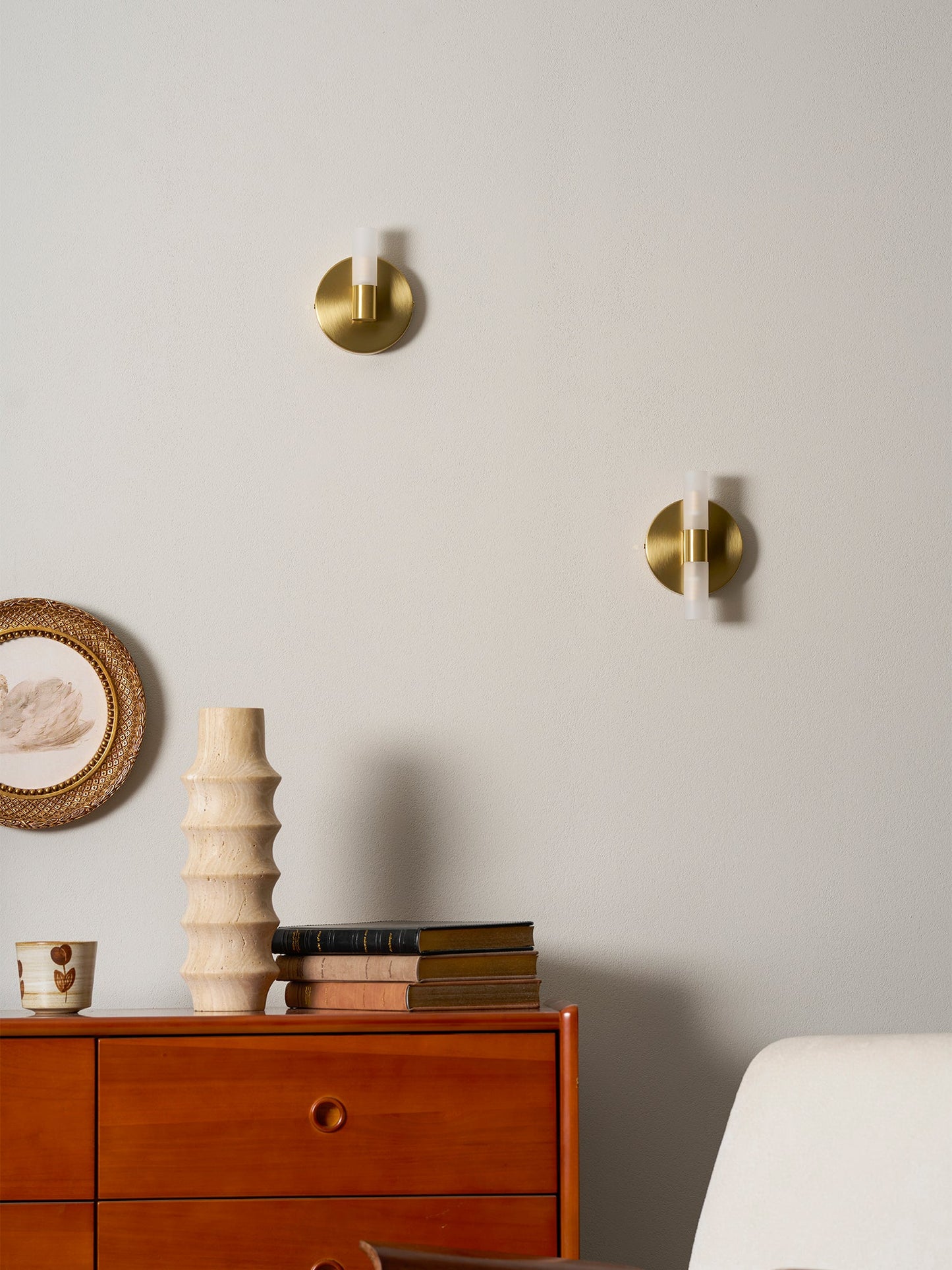 Twin Cylinder Frosted Glass Wall Sconc