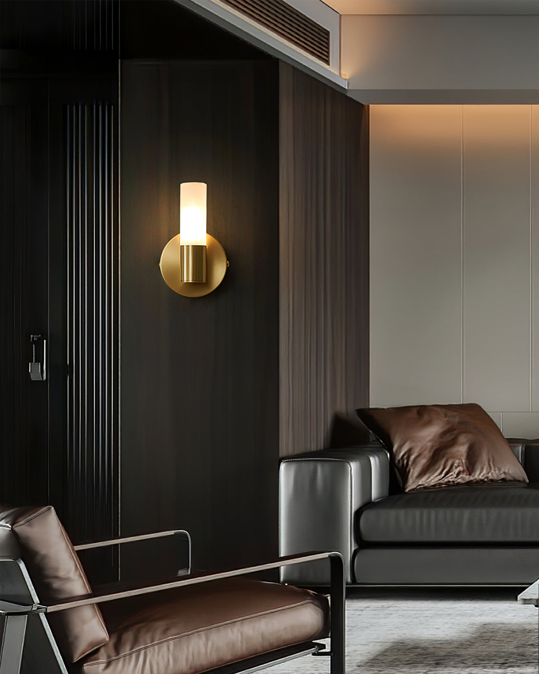 Twin Cylinder Frosted Glass Wall Sconc