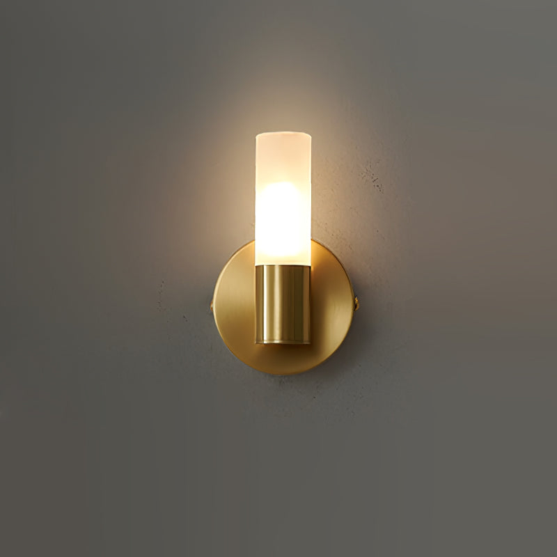 Twin Cylinder Frosted Glass Wall Sconc