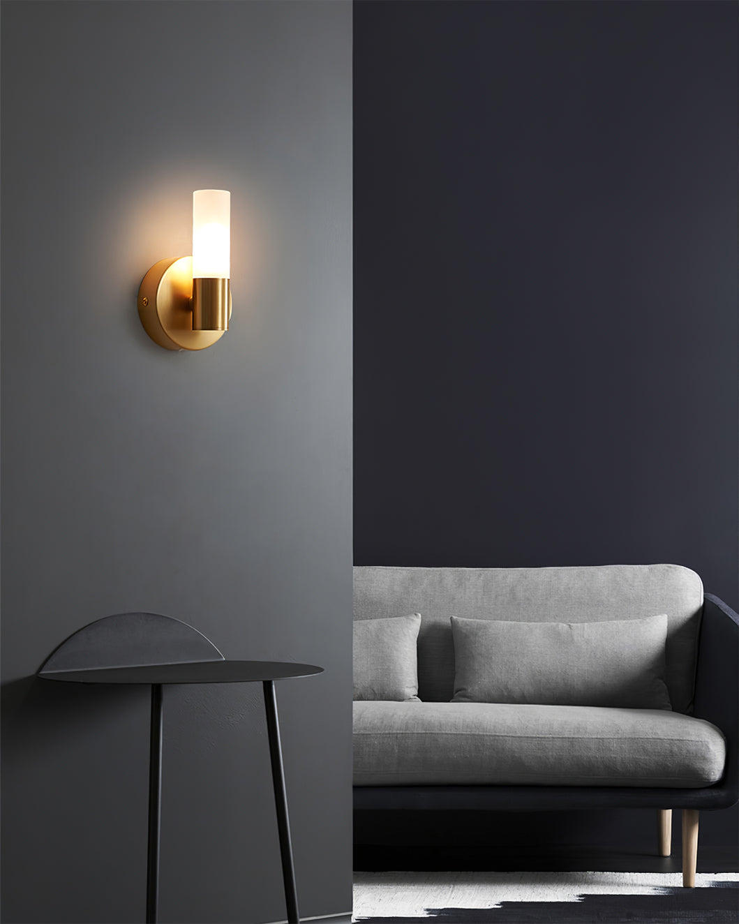 Twin Cylinder Frosted Glass Wall Sconc