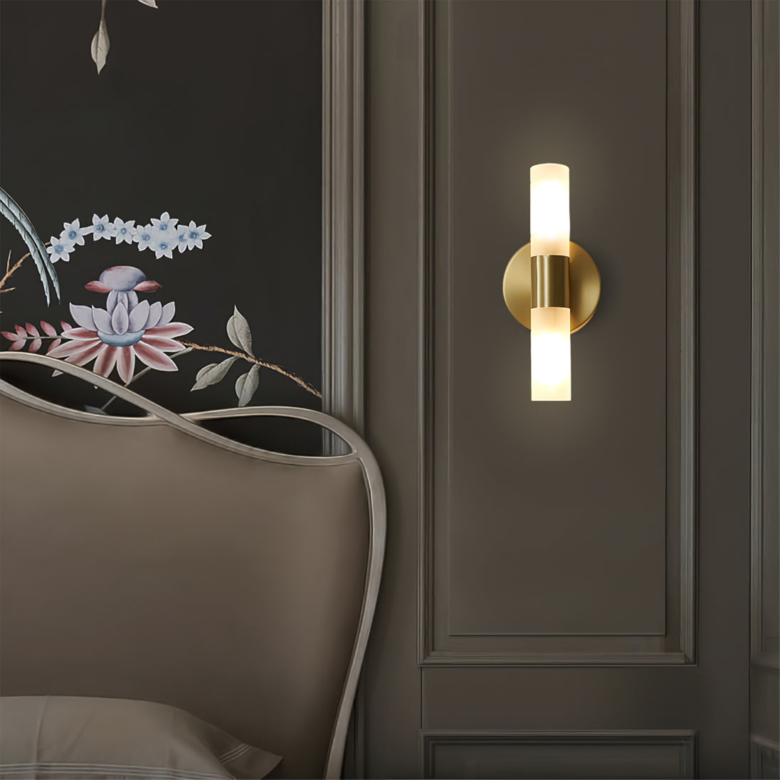 Twin Cylinder Frosted Glass Wall Sconc