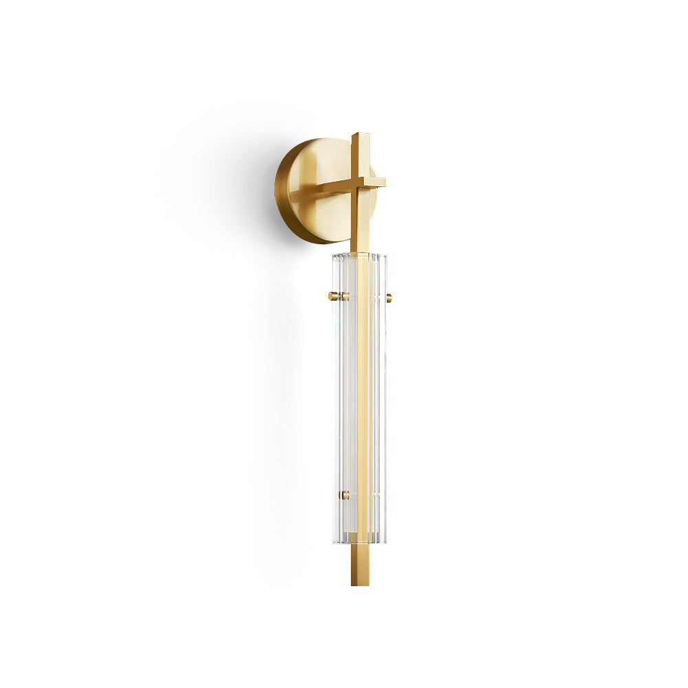 Fluted Glass Column Wall Sconce