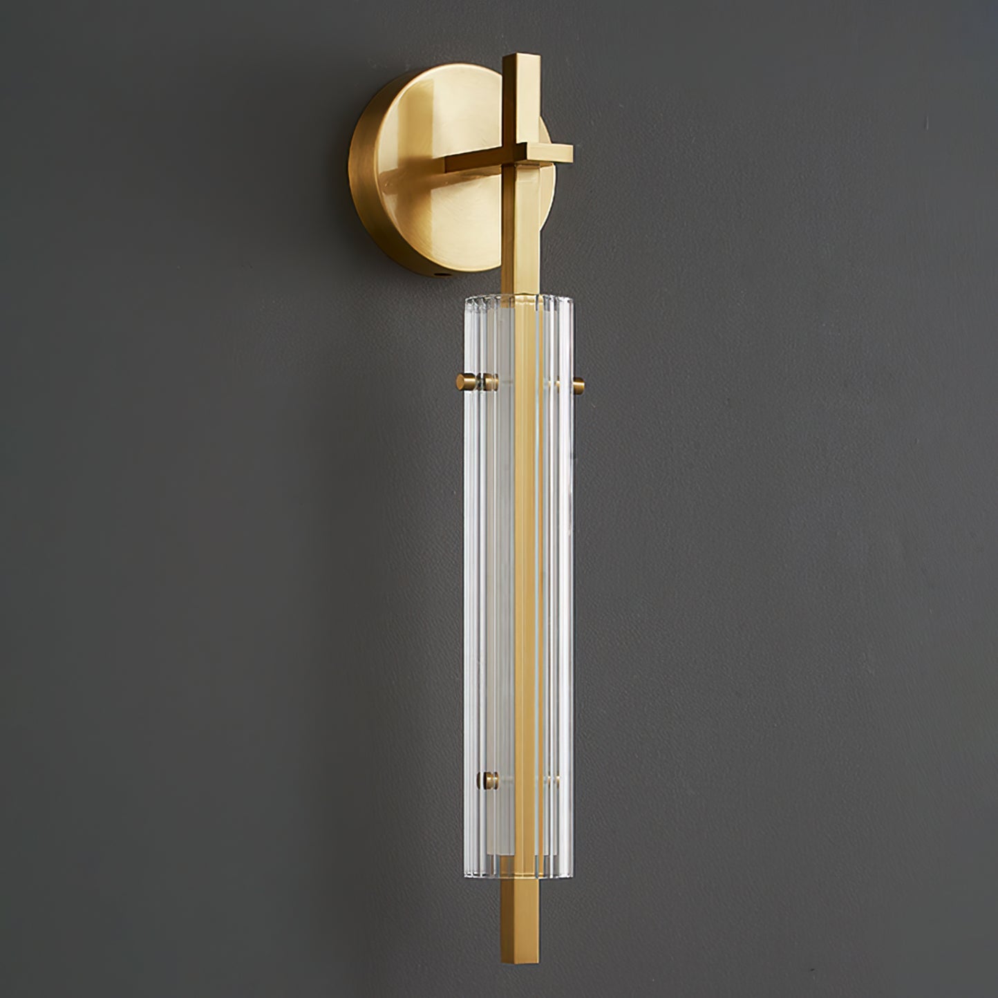 Fluted Glass Column Wall Sconce