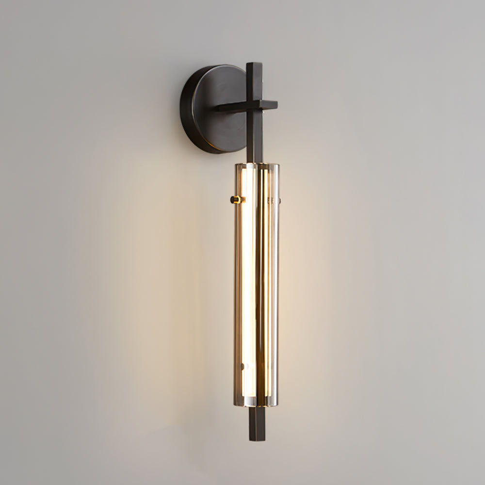 Fluted Glass Column Wall Sconce