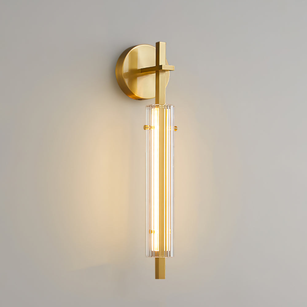 Fluted Glass Column Wall Sconce