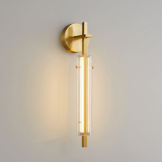 Fluted Glass Column Wall Sconce