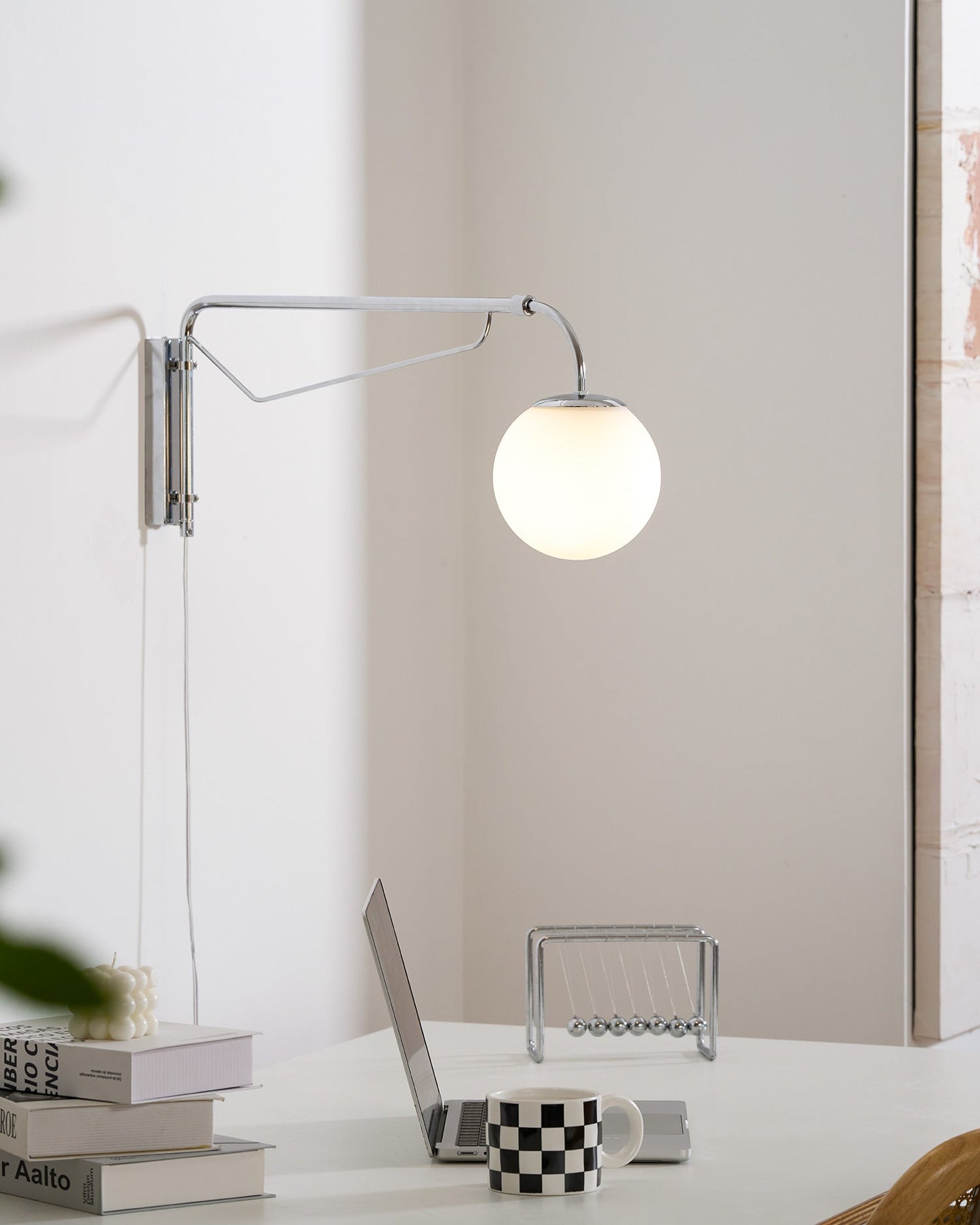 Extending Arm Plug In Wall Sconce