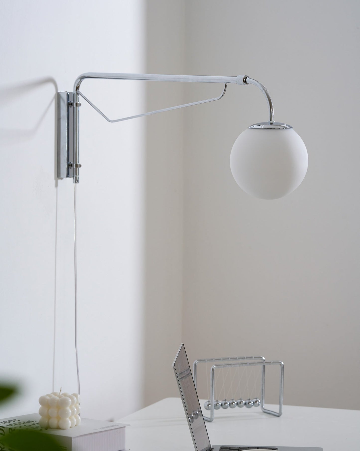 Extending Arm Plug In Wall Sconce