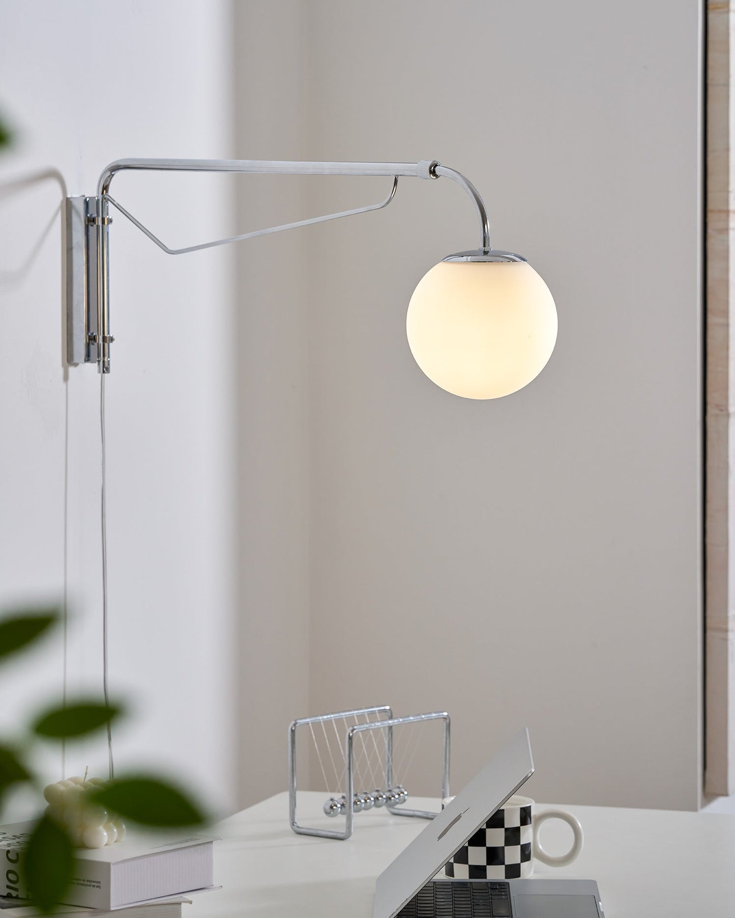 Extending Arm Plug In Wall Sconce