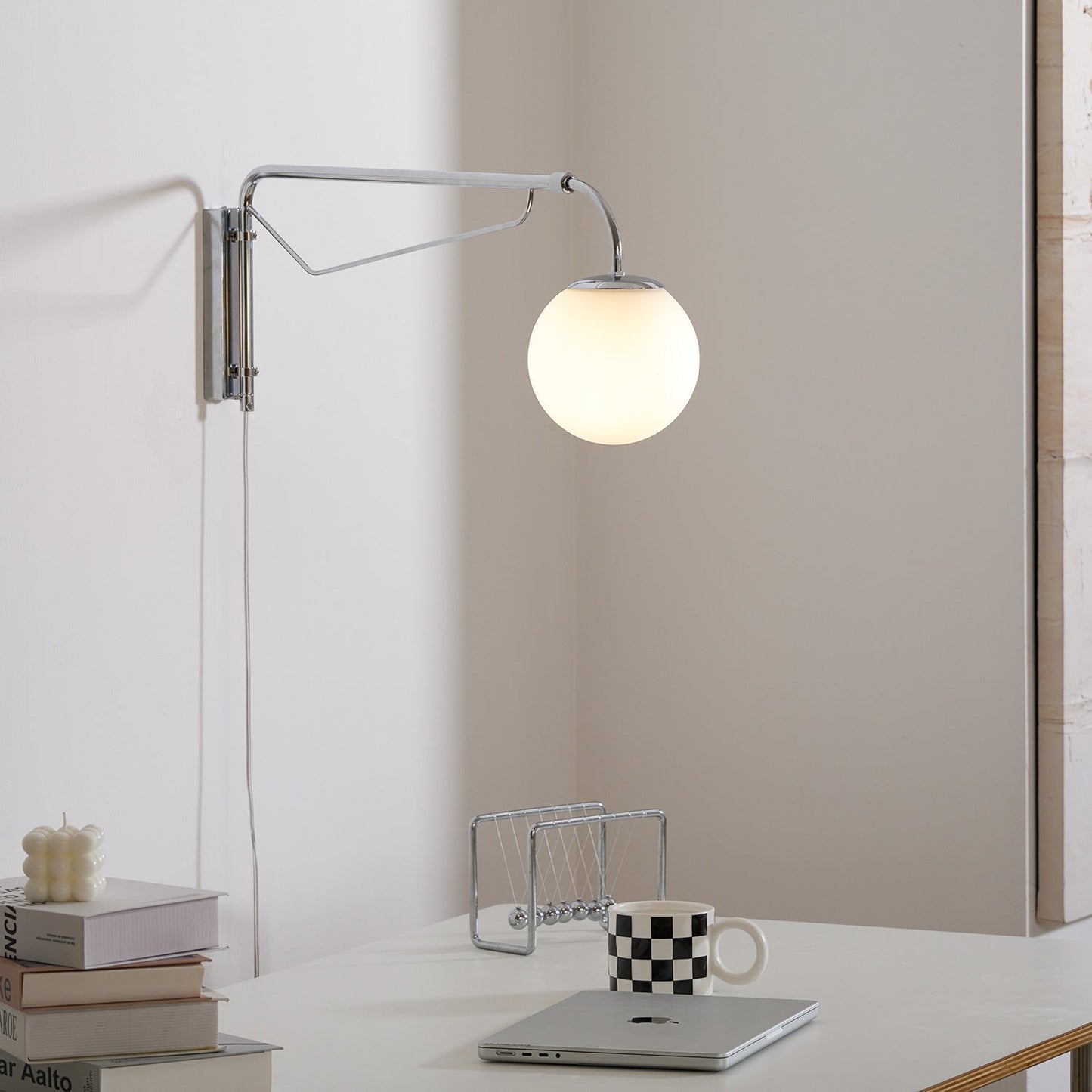 Extending Arm Plug In Wall Sconce