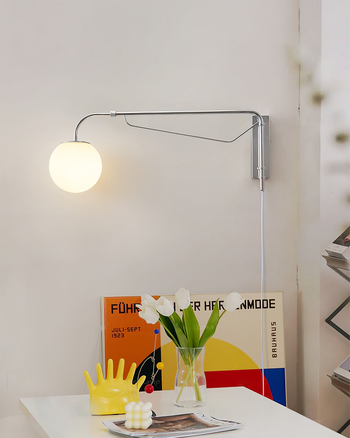 Extending Arm Plug In Wall Sconce