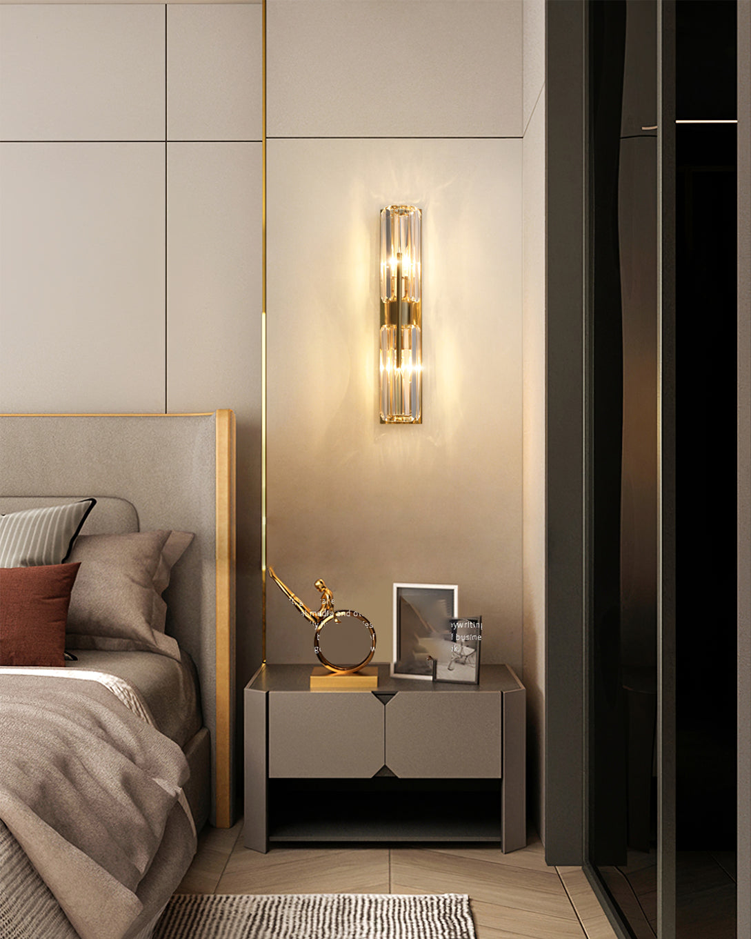 Faceted Crystal Column Wall Lamp