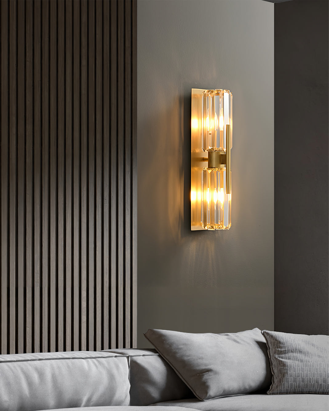 Faceted Crystal Column Wall Lamp
