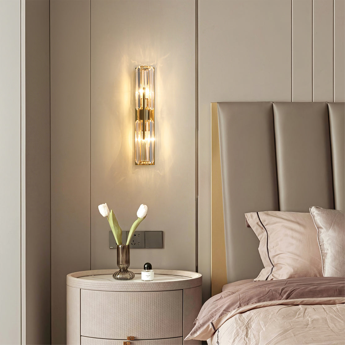 Faceted Crystal Column Wall Lamp