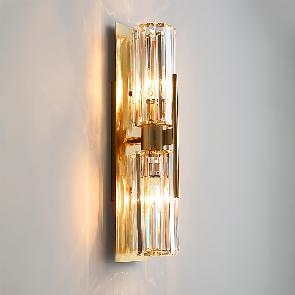 Faceted Crystal Column Wall Lamp