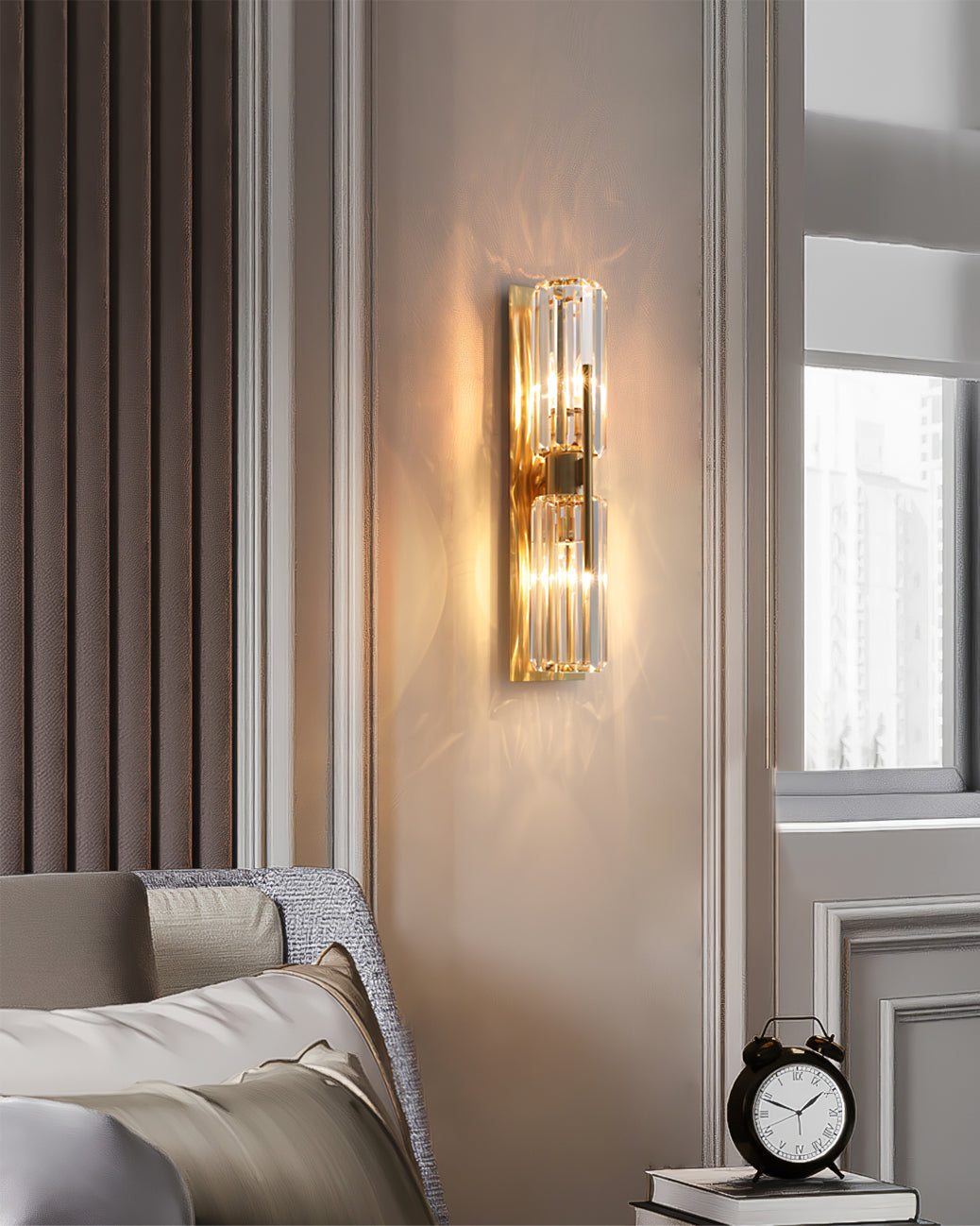 Faceted Crystal Column Wall Lamp