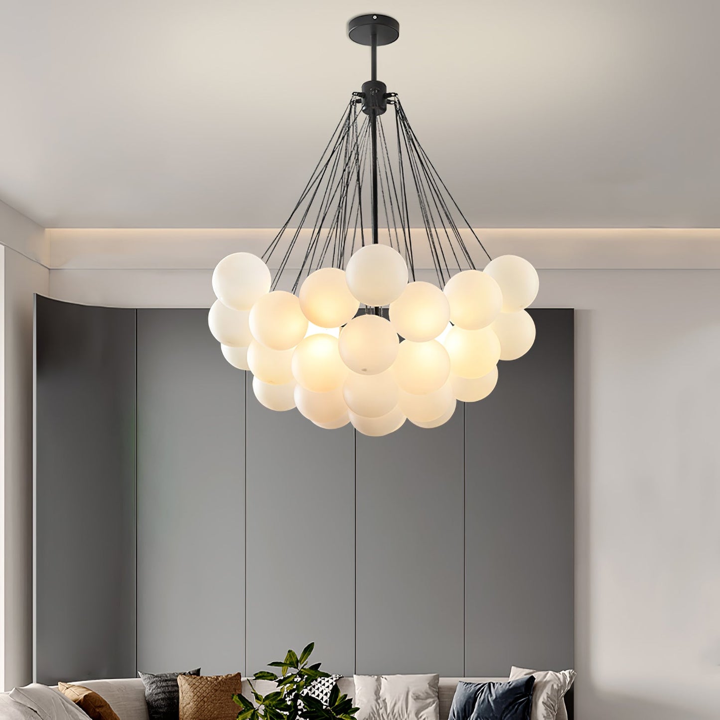 Halden Frosted Glass Bubble Chandelier