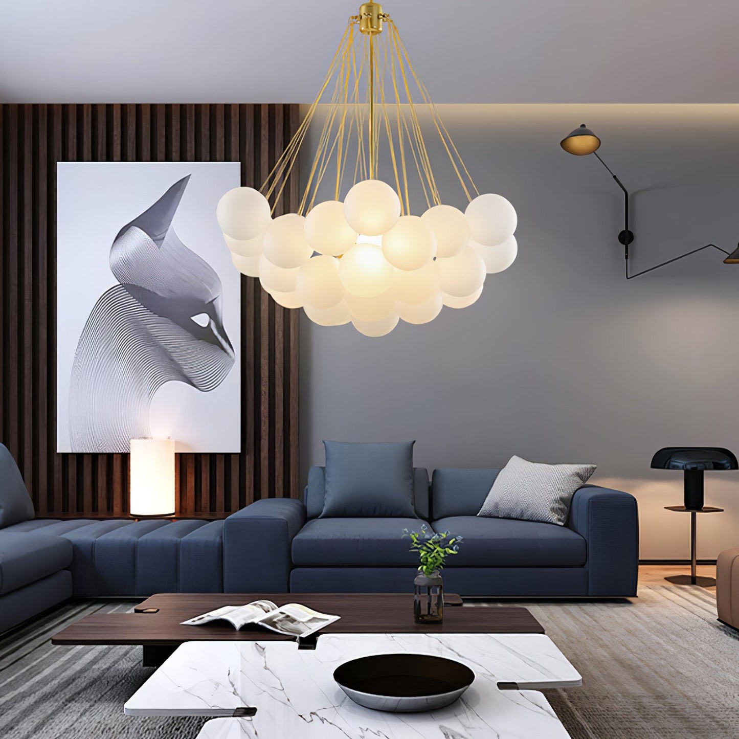Halden Frosted Glass Bubble Chandelier