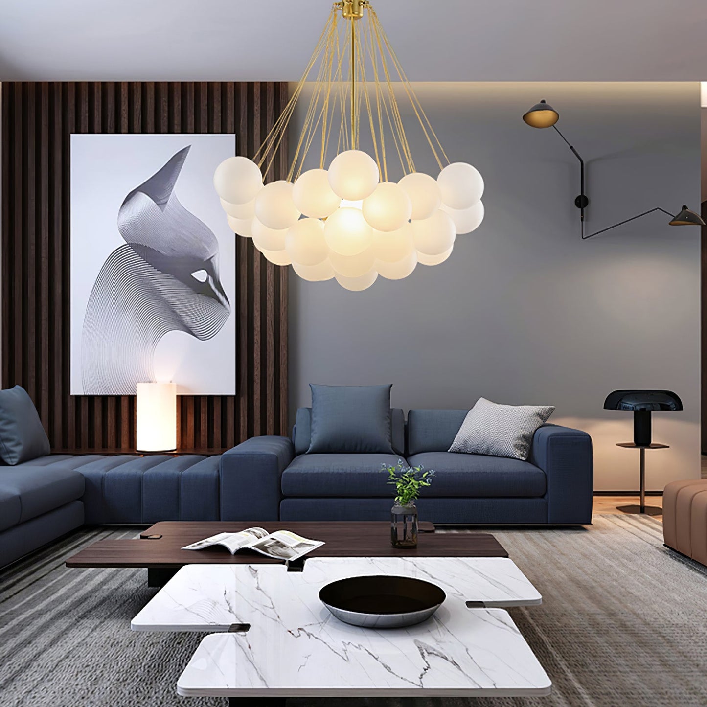 Halden Frosted Glass Bubble Chandelier