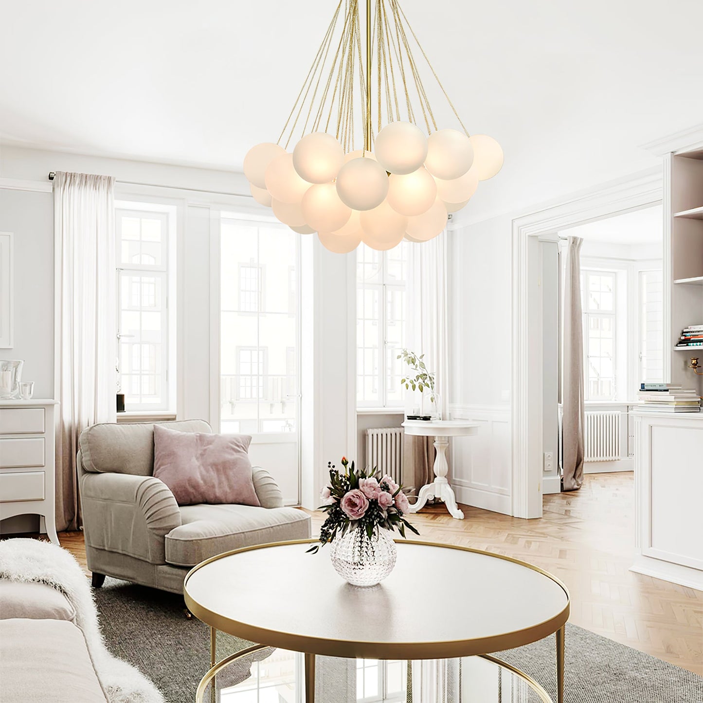 Halden Frosted Glass Bubble Chandelier