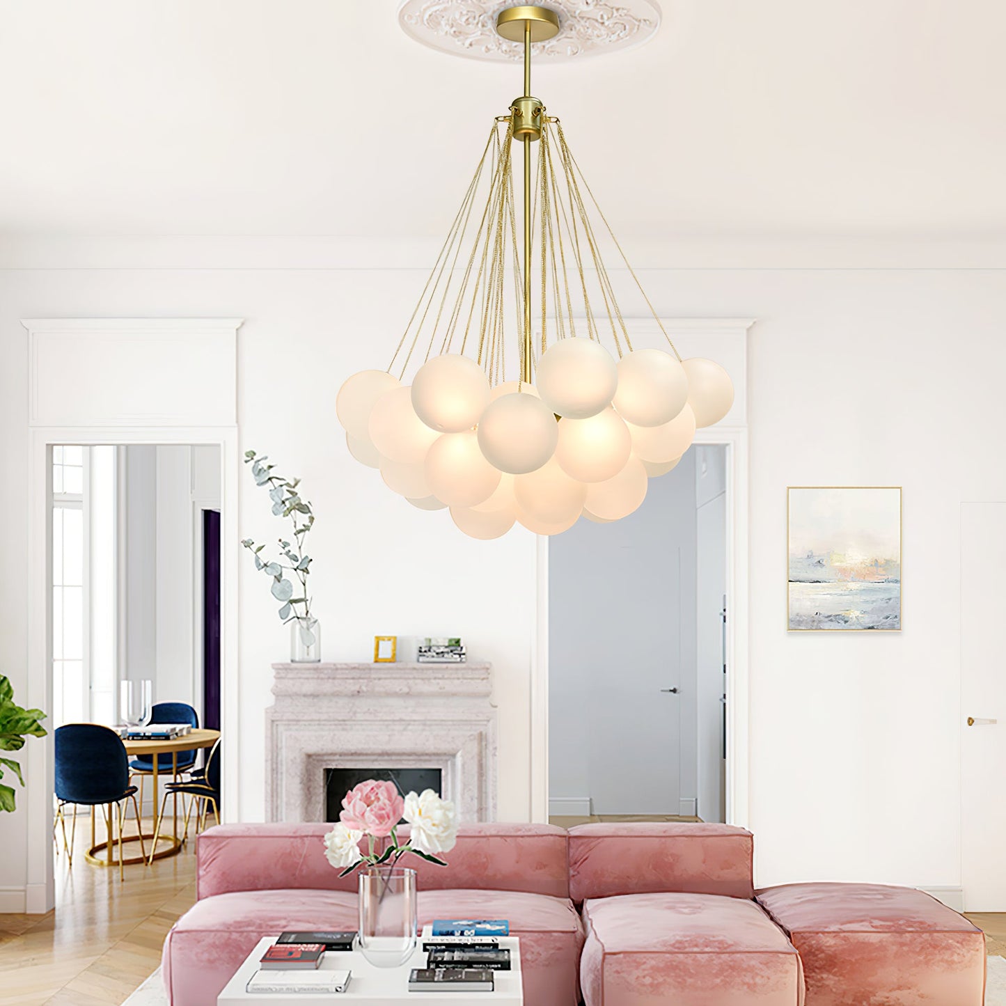 Halden Frosted Glass Bubble Chandelier