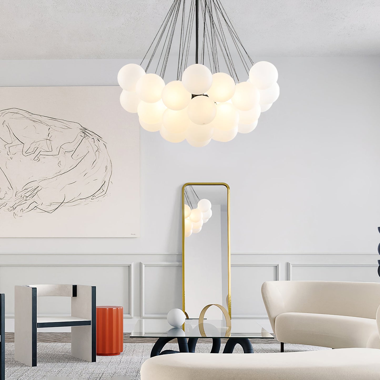 Halden Frosted Glass Bubble Chandelier