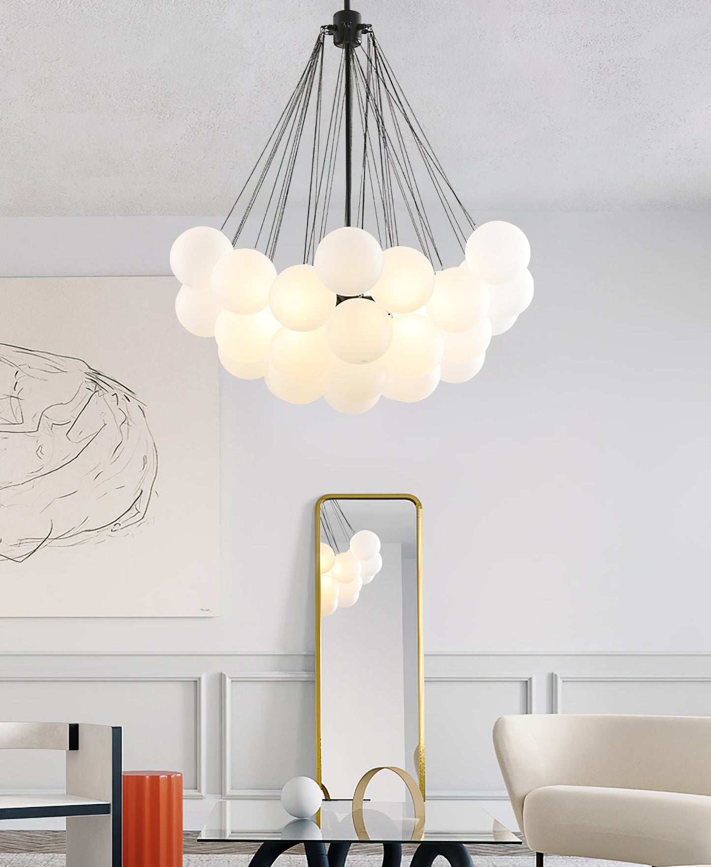 Halden Frosted Glass Bubble Chandelier