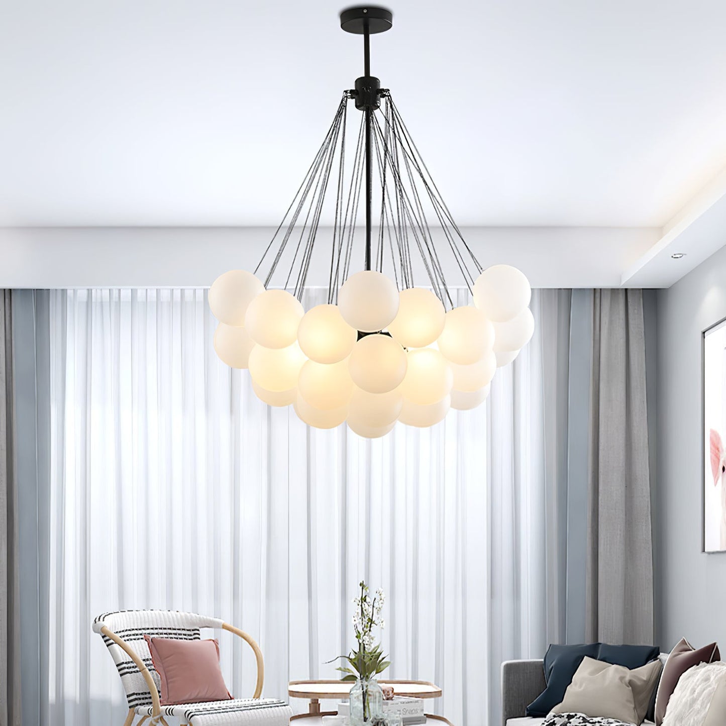 Halden Frosted Glass Bubble Chandelier