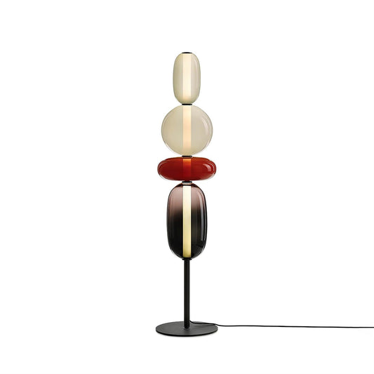 Stacked Glass Pebble Floor Lamp