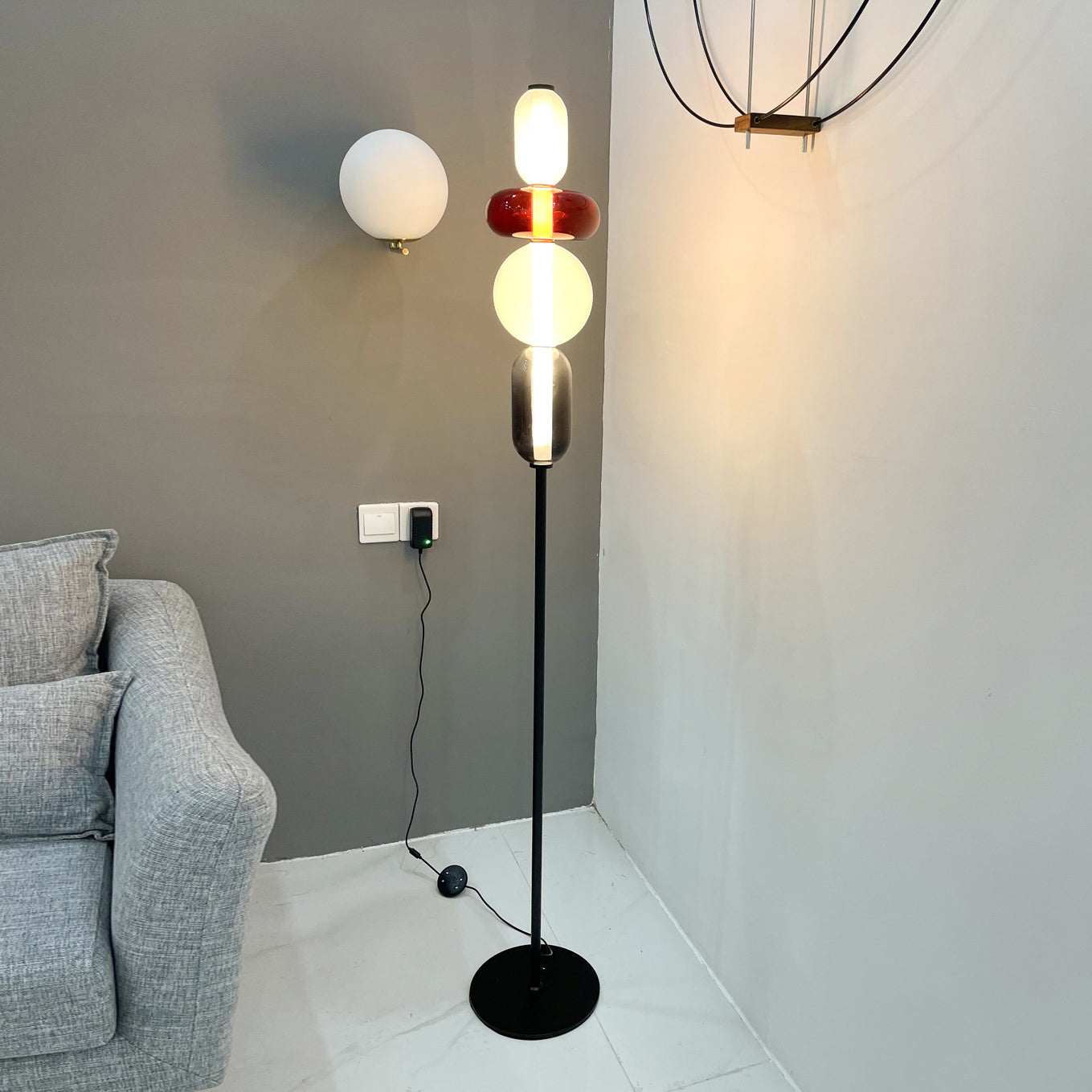 Stacked Glass Pebble Floor Lamp