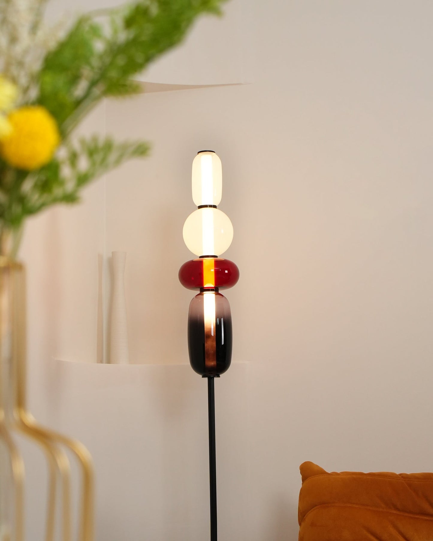 Stacked Glass Pebble Floor Lamp