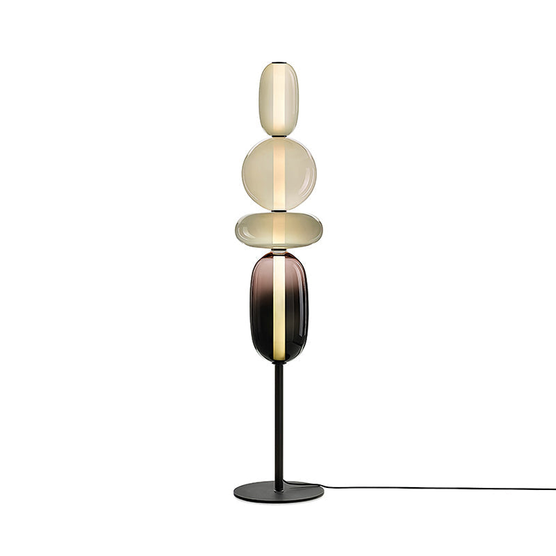 Stacked Glass Pebble Floor Lamp
