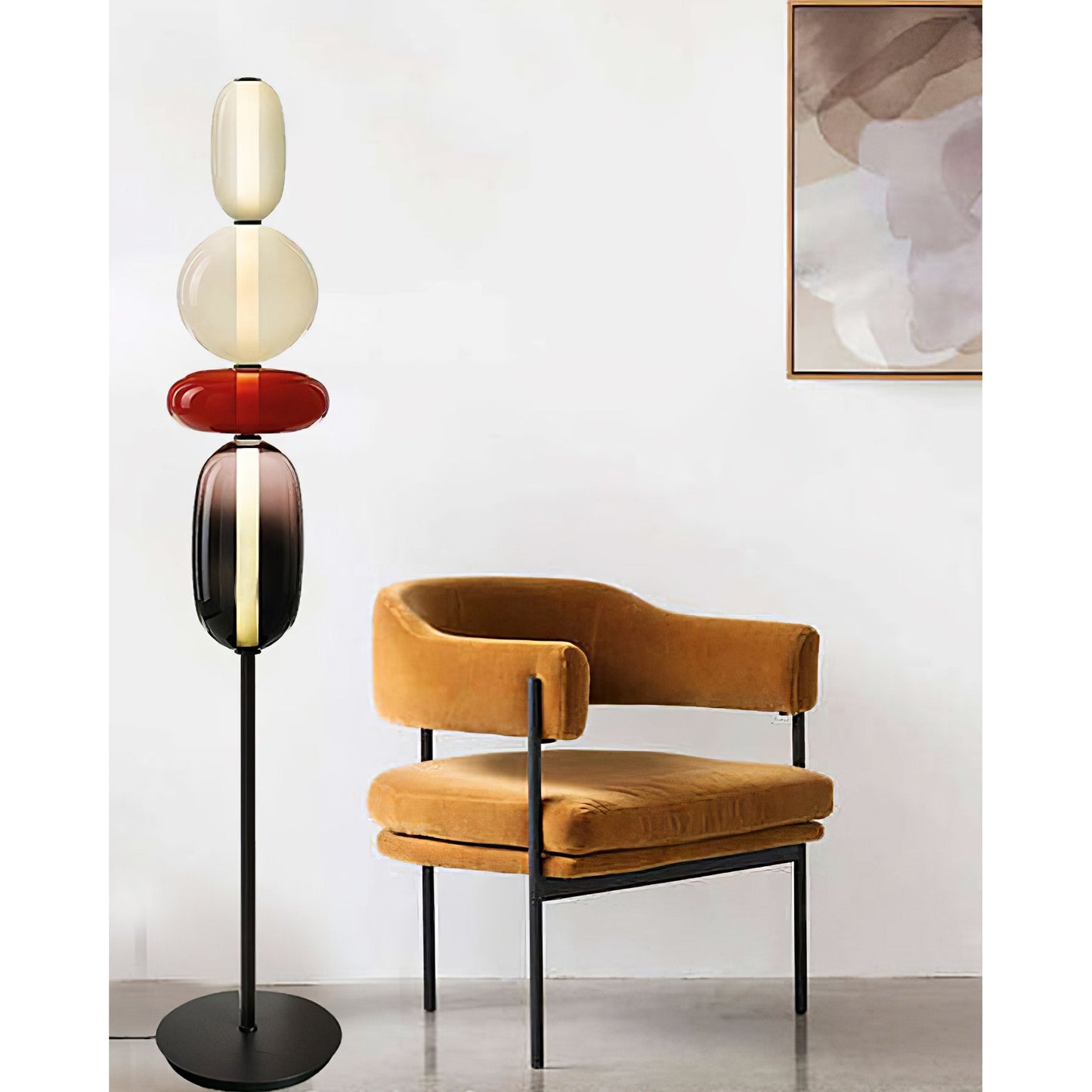 Stacked Glass Pebble Floor Lamp