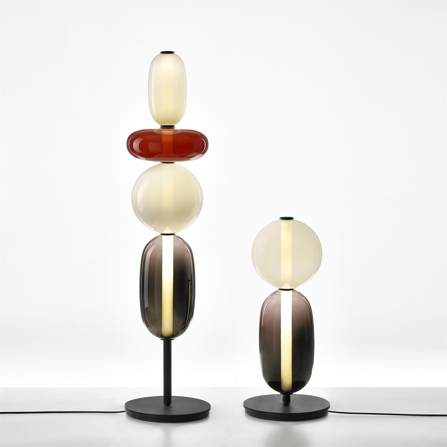 Stacked Glass Pebble Floor Lamp