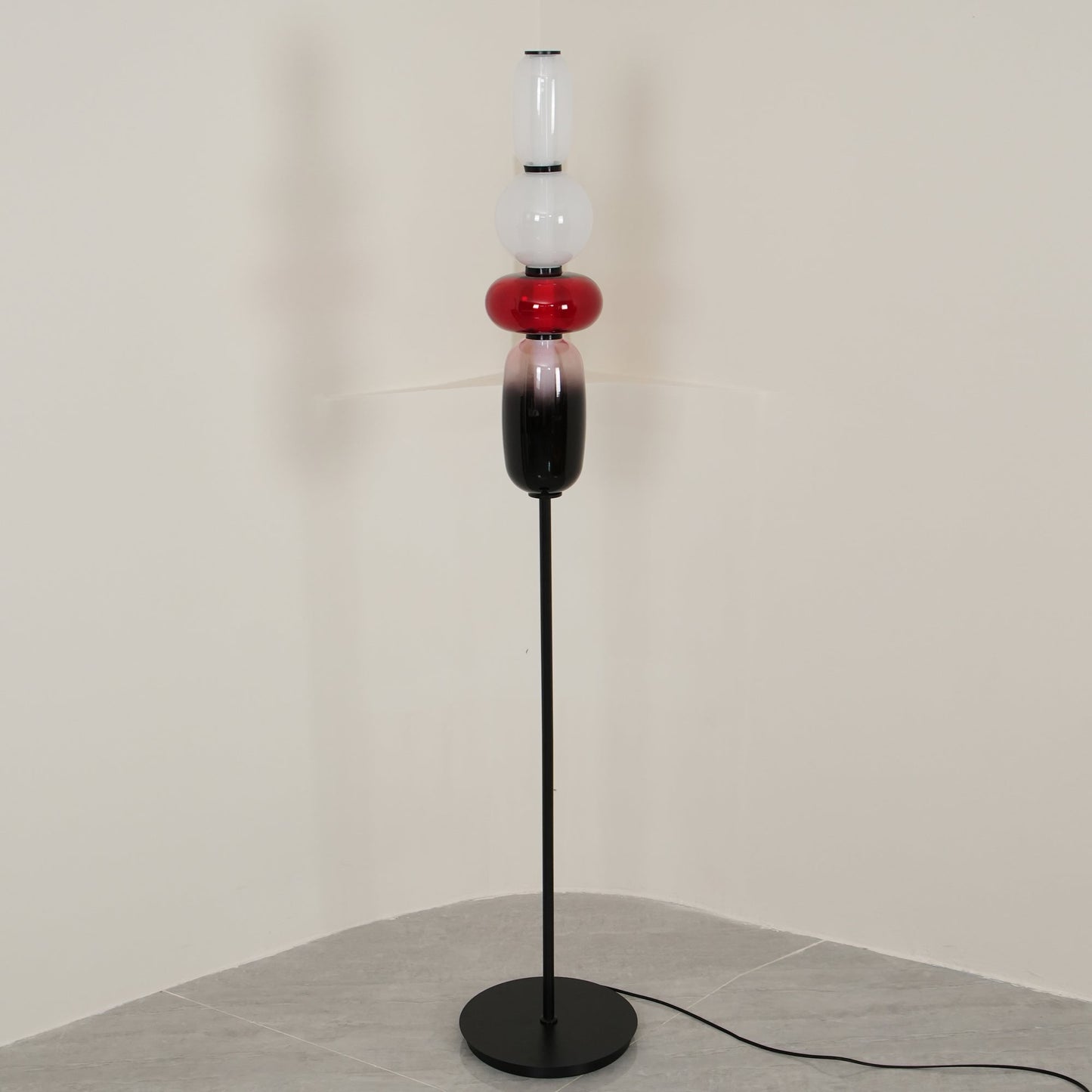 Stacked Glass Pebble Floor Lamp