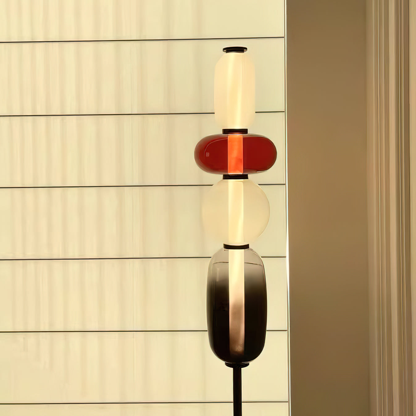 Stacked Glass Pebble Floor Lamp