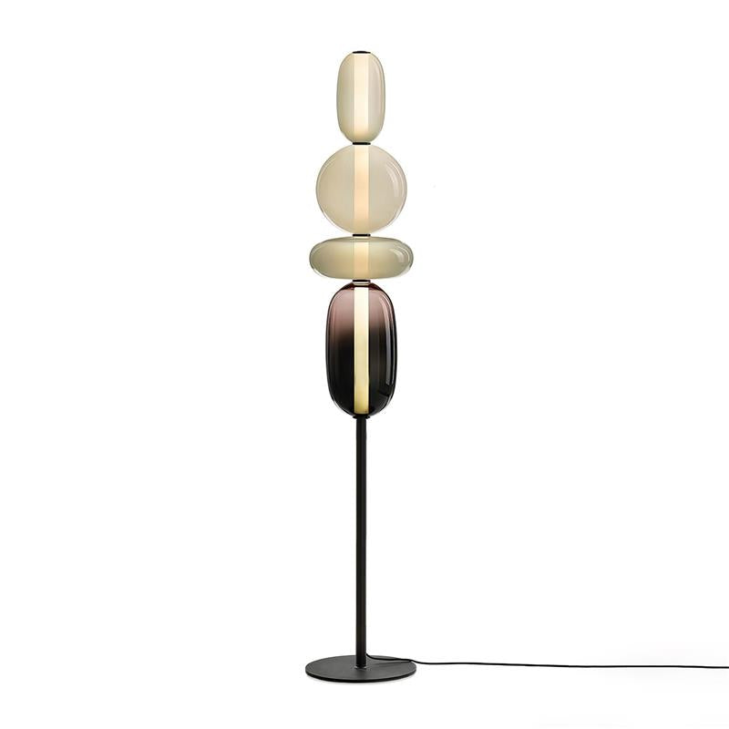Stacked Glass Pebble Floor Lamp