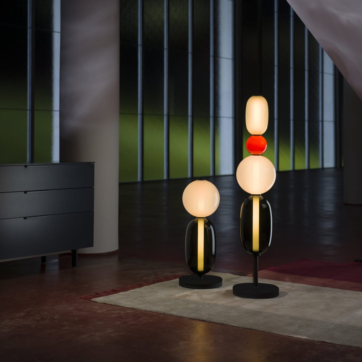 Stacked Glass Pebble Floor Lamp