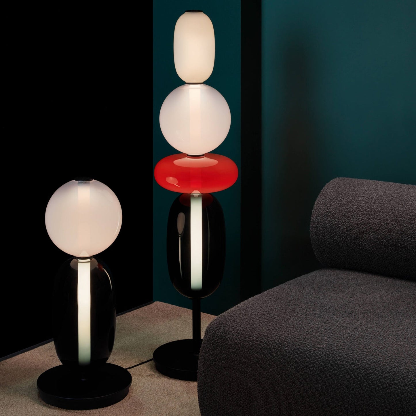 Stacked Glass Pebble Floor Lamp