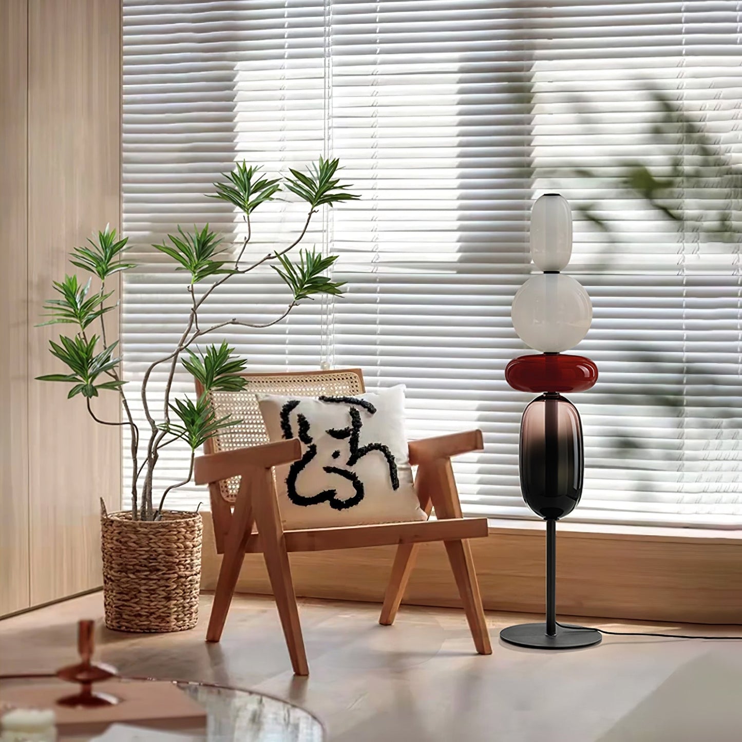 Stacked Glass Pebble Floor Lamp