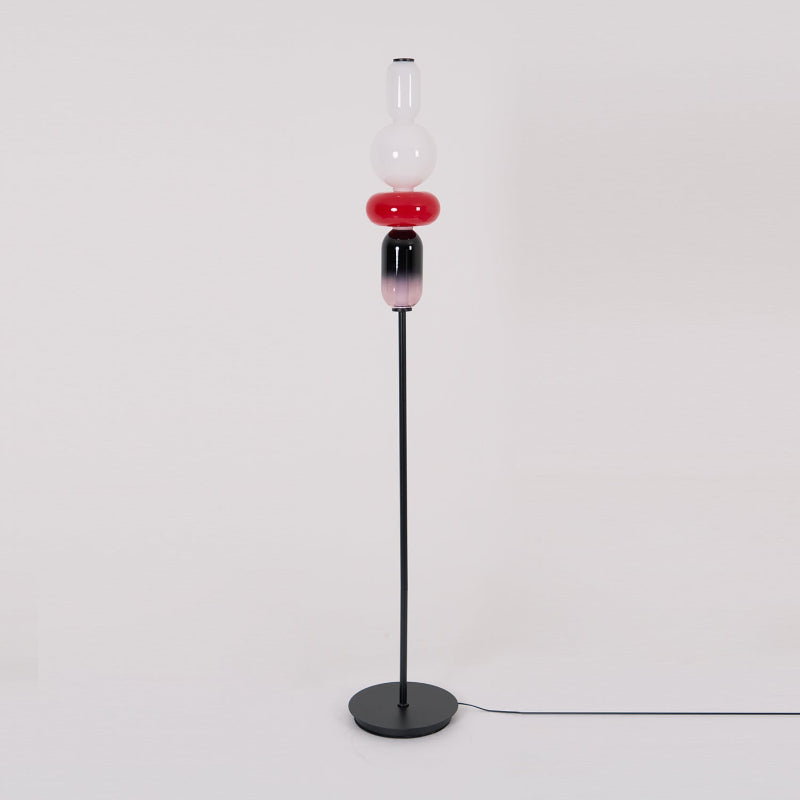 Stacked Glass Pebble Floor Lamp